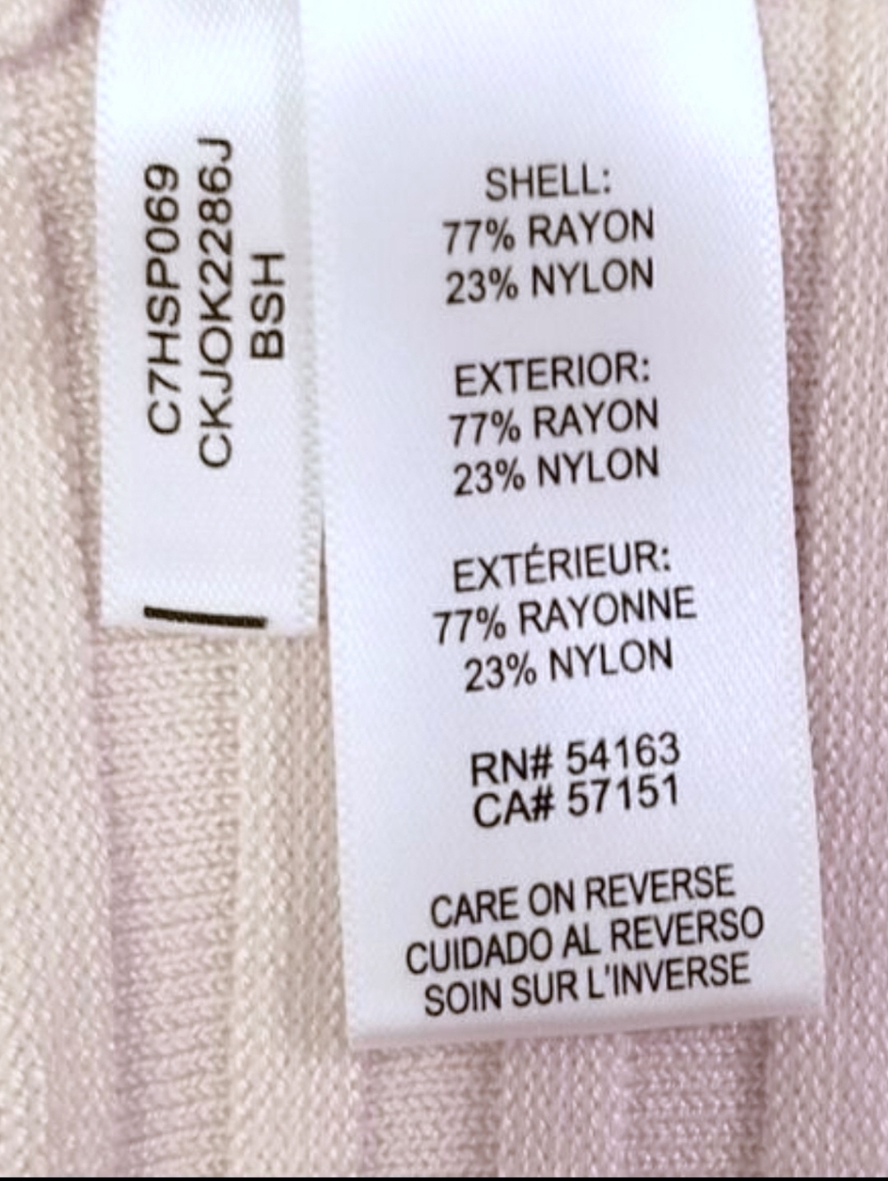 Calvin Klein Blush Bell Sleeved Ribbed Sweater Size XL - Picture 7 of 8